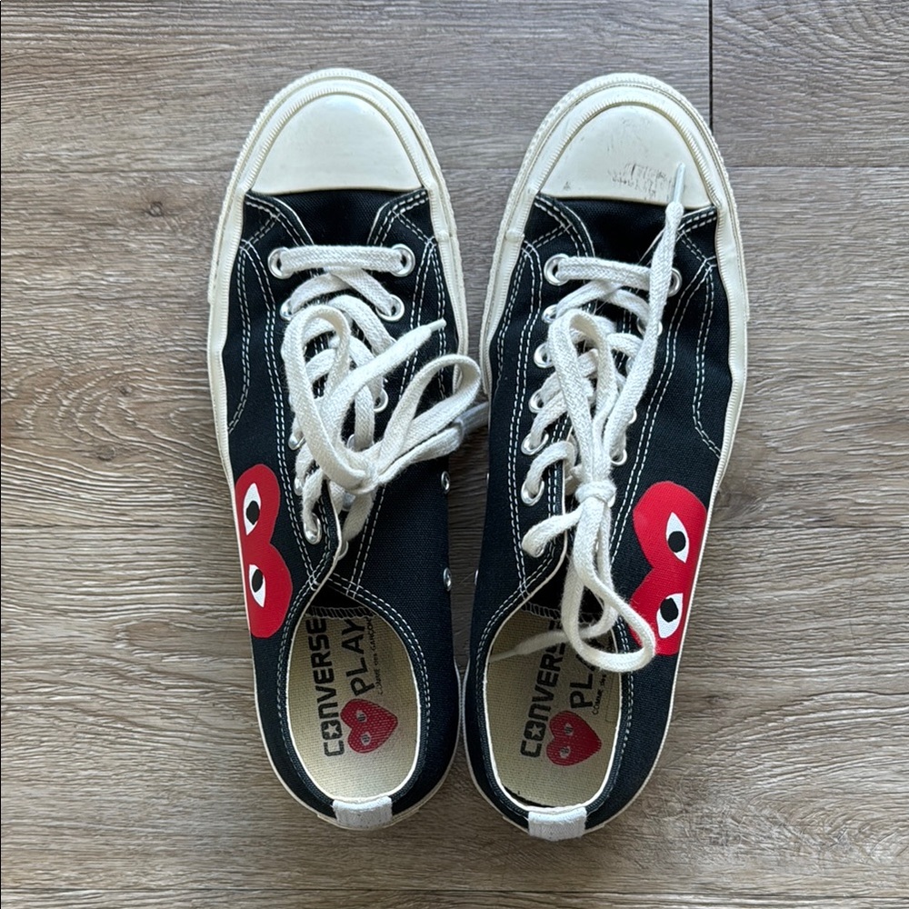 Converse Play Black Sneakers with Red Heart